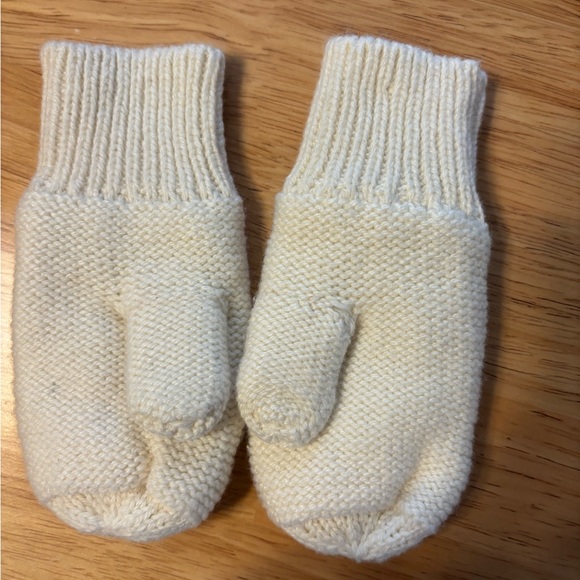 H&M Knit Mittens Cream 9-12 months - Picture 2 of 3